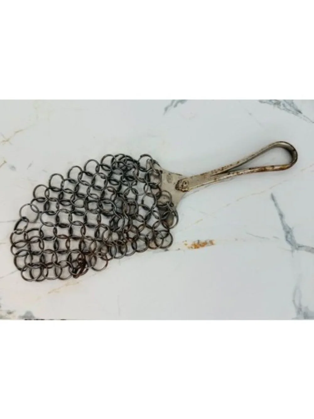Vintage Antique Chainmail Pot Scrubber & Cast Iron Skillet Cleaner